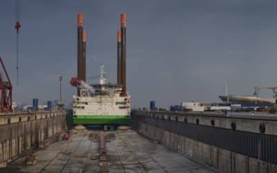 DP1 jack-up vessel Thor completes short stay at Damen Shiprepair Dunkerque