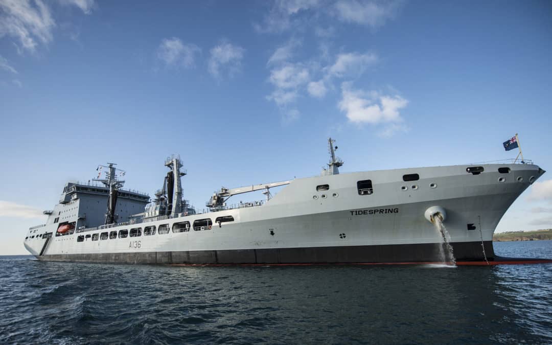 Fleet Auxiliary tanker comes to A&P for custom work