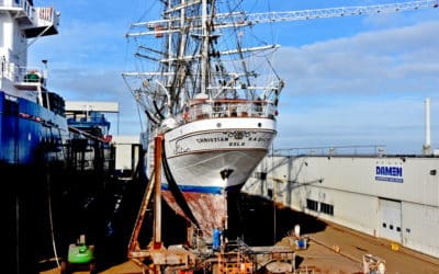 Tall Ship Christian Radich visits Damen for repairs and refit work