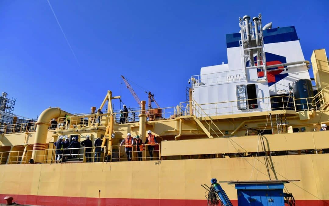 Europe’s first LNG dual-fuel conversion dredger launched