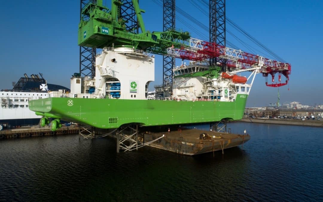 Heavy lift jack-up Apollo completes refit at Damen Shiprepair Dunkerque