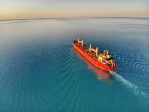 Tanker in middle of the ocean