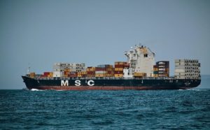 MSC Gina Panama Container Ship in the Middle of Ocean