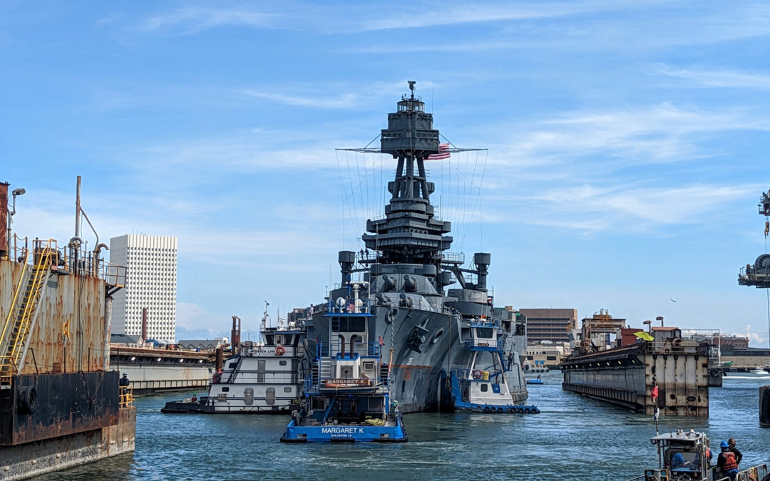 A battle to drydock the battleship USS Texas