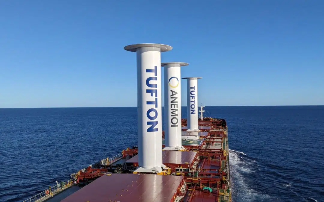 Tufton’s Kamsarmax Bulker installed with Anemoi Rotor Sails