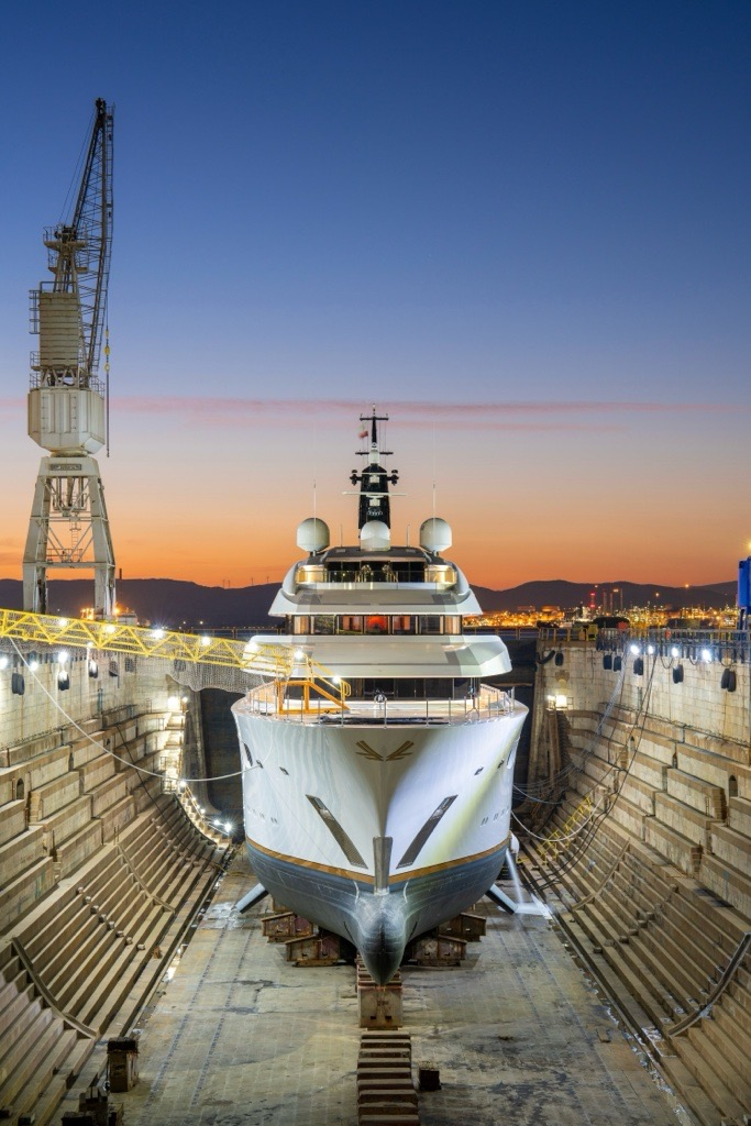 Luxury yacht at Gibdock