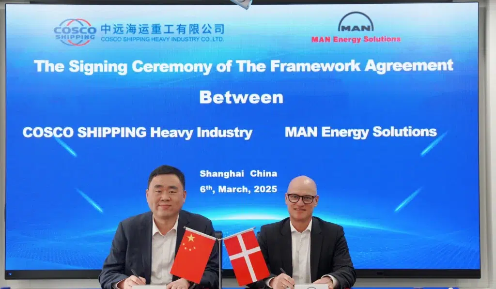 MAN Energy Solutions signing a framework agreement with COSCO Shipping Heavy Industry Co, Ltd