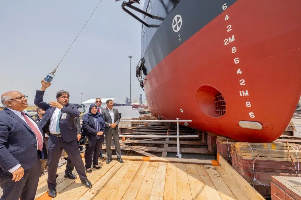 The launch of two bunker vessels for Bapco Refining
