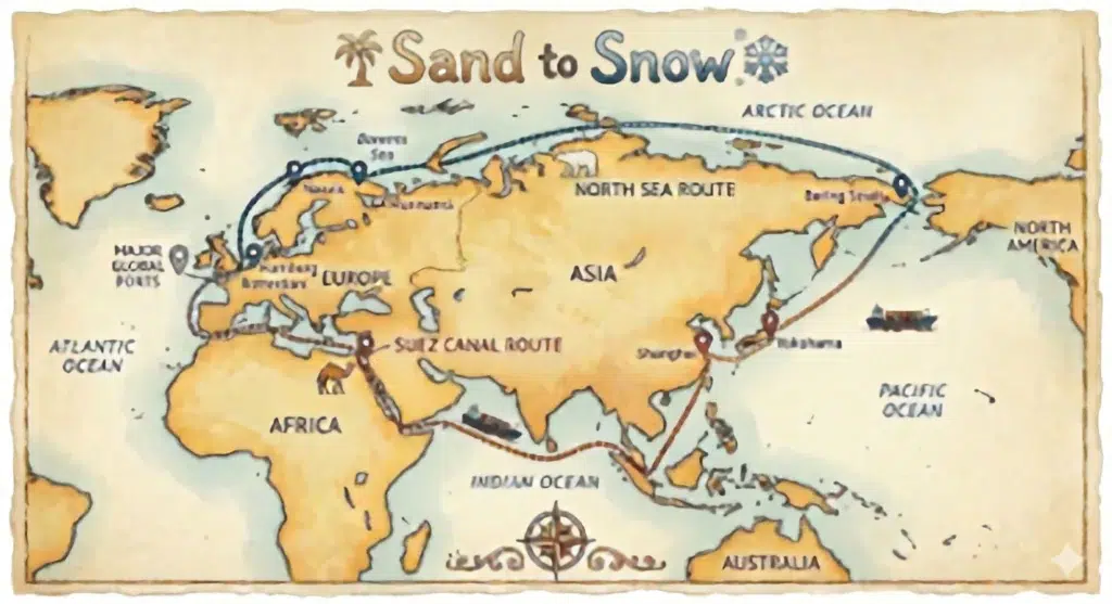Map showing the Northern Sea Route