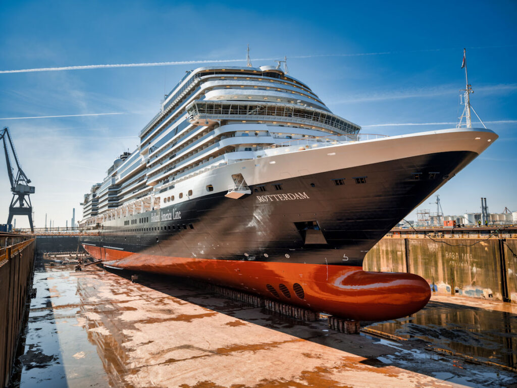 The cruise vessel Rotterdam at Damen Shiprepair Rotterdam's Botlek yard
